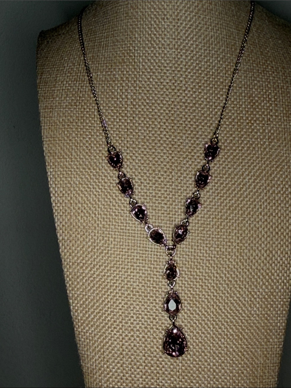 paparazzi Purple Teardrop Y-Style Pendant Necklace and earrings set